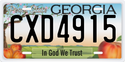 GA license plate CXD4915