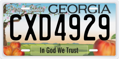 GA license plate CXD4929