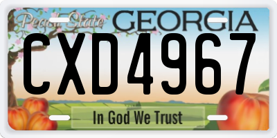 GA license plate CXD4967