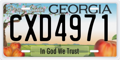 GA license plate CXD4971