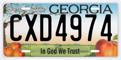 GA license plate CXD4974