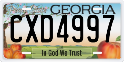 GA license plate CXD4997