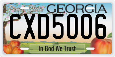 GA license plate CXD5006