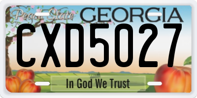 GA license plate CXD5027