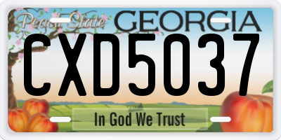 GA license plate CXD5037