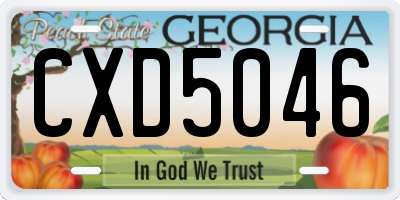 GA license plate CXD5046