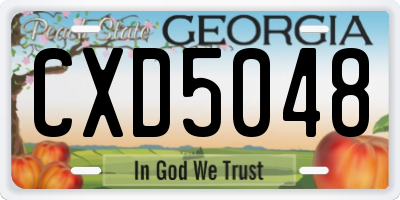 GA license plate CXD5048