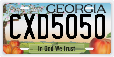 GA license plate CXD5050