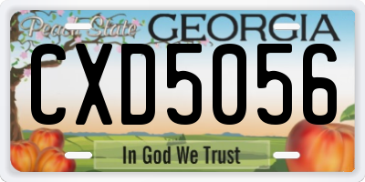 GA license plate CXD5056