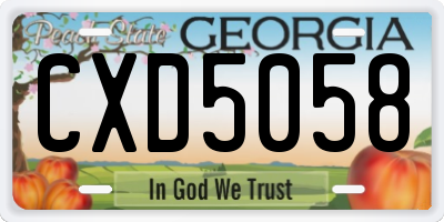 GA license plate CXD5058