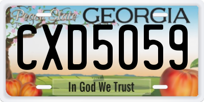 GA license plate CXD5059