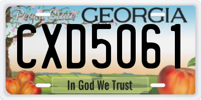 GA license plate CXD5061