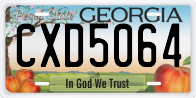 GA license plate CXD5064