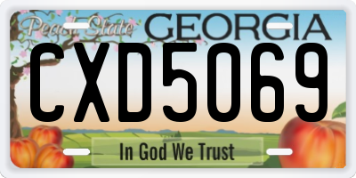 GA license plate CXD5069