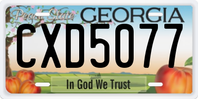GA license plate CXD5077