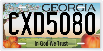 GA license plate CXD5080