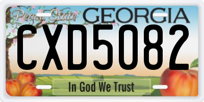 GA license plate CXD5082