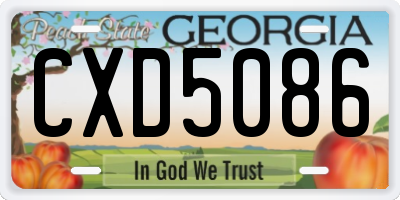GA license plate CXD5086