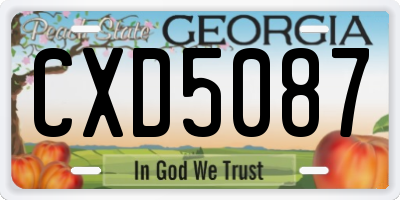 GA license plate CXD5087