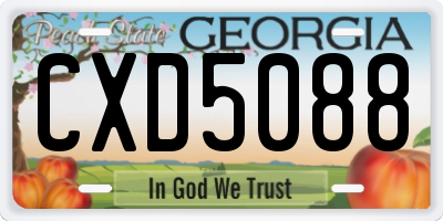 GA license plate CXD5088