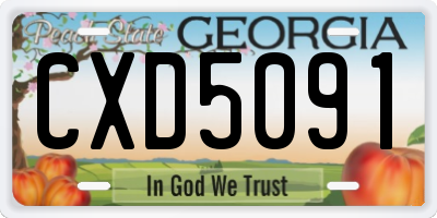 GA license plate CXD5091