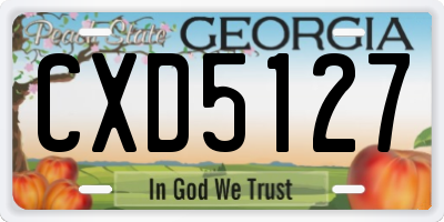 GA license plate CXD5127