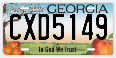 GA license plate CXD5149