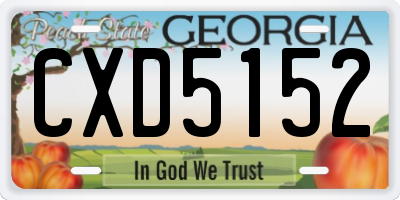 GA license plate CXD5152