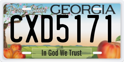 GA license plate CXD5171