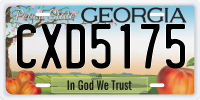 GA license plate CXD5175