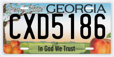 GA license plate CXD5186