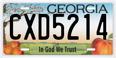 GA license plate CXD5214