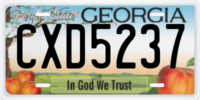 GA license plate CXD5237