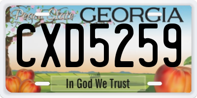 GA license plate CXD5259