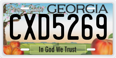 GA license plate CXD5269