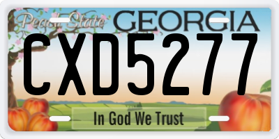 GA license plate CXD5277