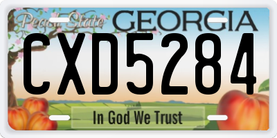 GA license plate CXD5284