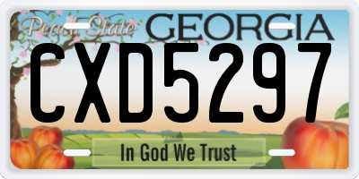 GA license plate CXD5297