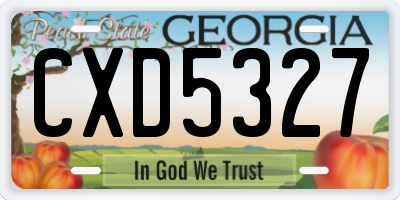 GA license plate CXD5327