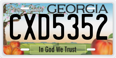 GA license plate CXD5352