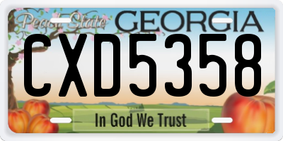 GA license plate CXD5358