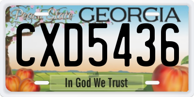 GA license plate CXD5436