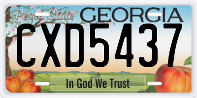GA license plate CXD5437