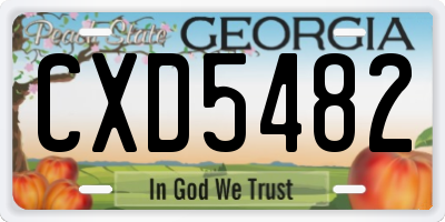 GA license plate CXD5482