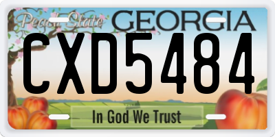 GA license plate CXD5484