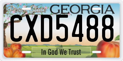 GA license plate CXD5488