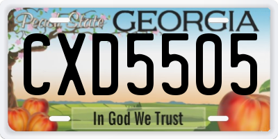 GA license plate CXD5505
