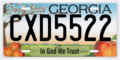 GA license plate CXD5522