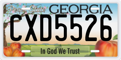 GA license plate CXD5526