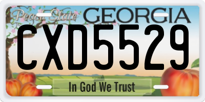 GA license plate CXD5529